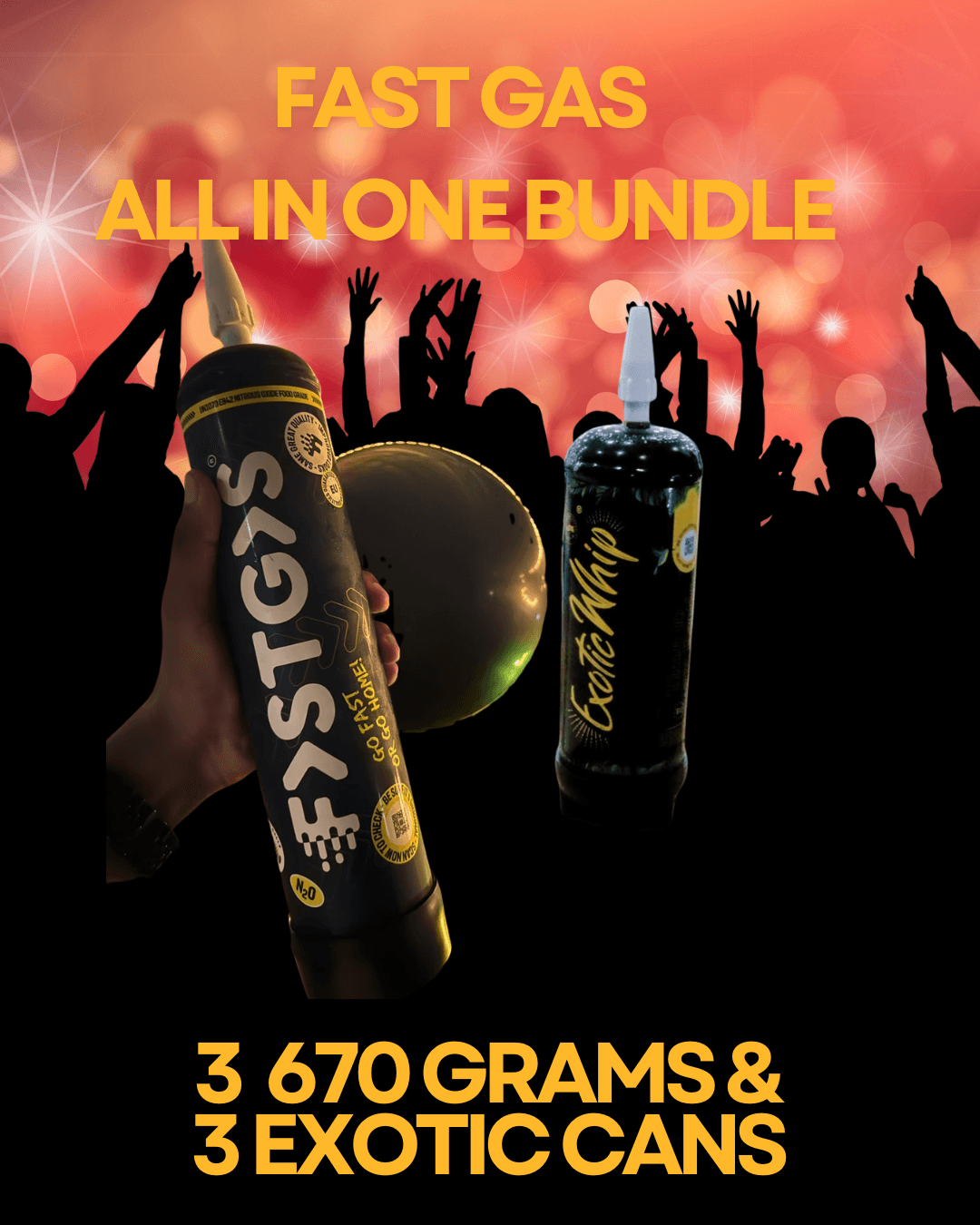 All in One Bundle with 3 Exotic Whip chargers and 3 FastGas 670g cylinders
